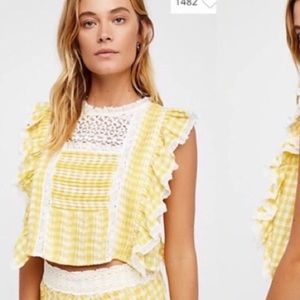 Free People yellow Tessa top NWT!